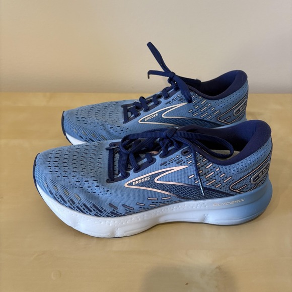Brooks Shoes - Brooks Glycerin 20 Shoes Womens Size 7.5 Blue Cushioned Running Sneaker Athletic